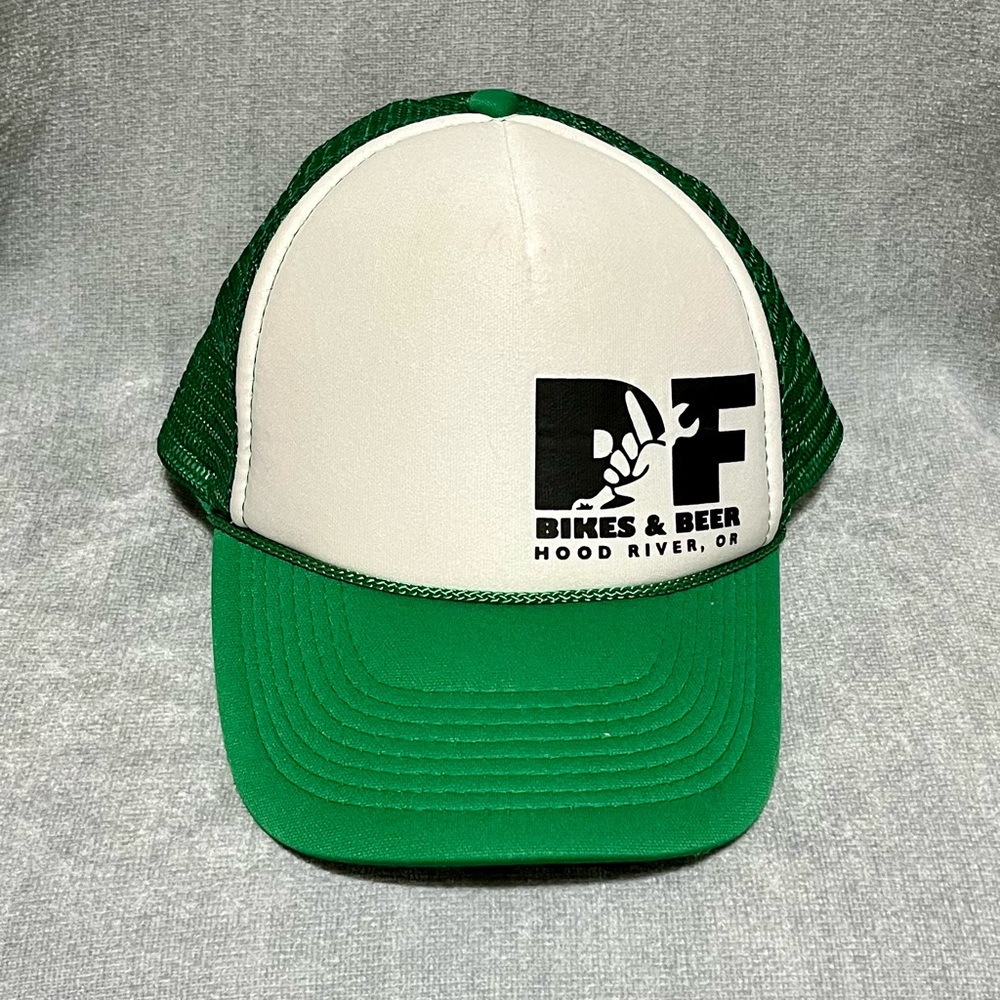 OTTO Dirty Fingers Bikes‎ & Beer Green White Trucker Hat SnapBack Cap